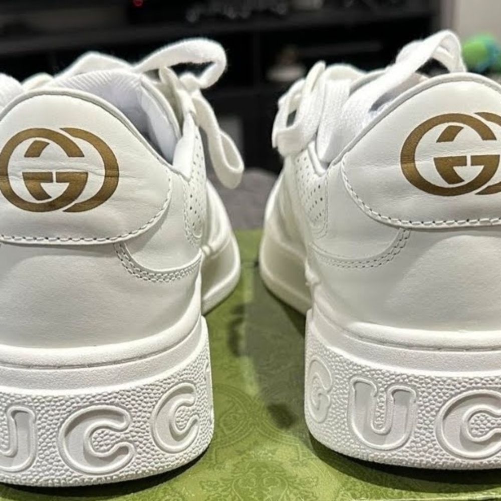 Gucci White and Gold Men's Sneakers